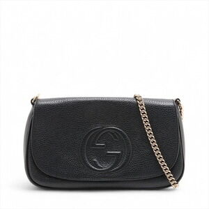 Gucci Soho Leather Chain Shoulder Bag Black
